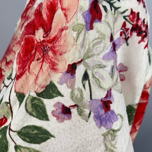 Kaileigh white and floral rossano knot detail blouse women’s size M - Picture 3 of 11